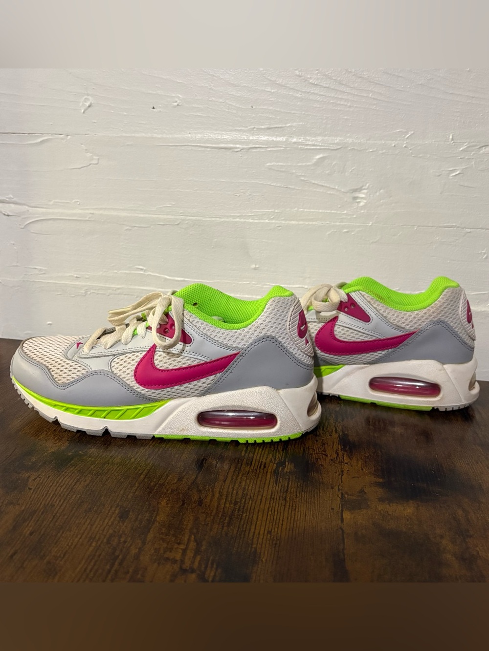 Nike Women's Retro Mesh Sneaker - White, Gray, Fuchsia & Neon Green